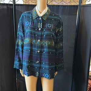 Chico’s Design embroidered Boho Jacket sz 2